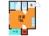 グリーンパーク御堂町 1Rの間取り