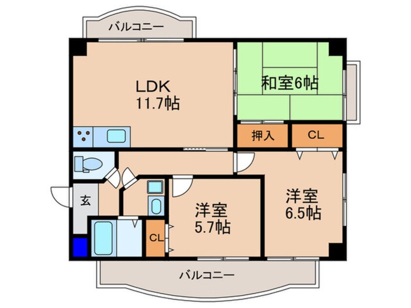 間取図 ＡＬＴＡ萱野浦ビュー