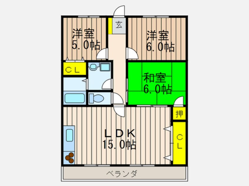 間取図 サンヒルズスギモト