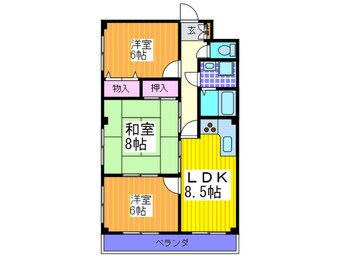 間取図 グレ－スハイツナカタニ