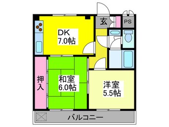 間取図 グレ－スハイツナカタニ