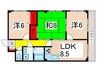 グレ－スハイツナカタニ 3LDKの間取り