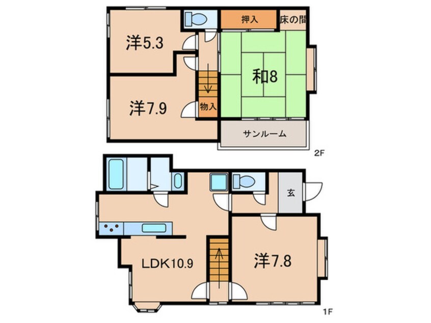 間取図 箕岡通3丁目戸建