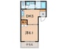 ハイツあじさい 1DKの間取り