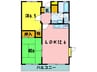 メゾン川口 2LDKの間取り