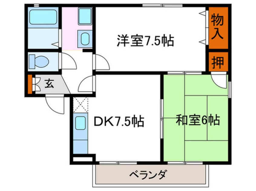 間取図 セジュ－ル小町