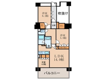 間取図 ｻﾝｸﾀｽ四条烏丸ｽﾃｨｰﾛﾚｼﾞﾃﾞﾝｽ(408)