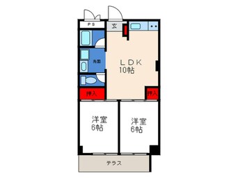 間取図 シャンティ－豊中