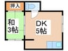 ドエル寺田町 1DKの間取り