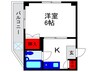 曽根西町マンション 1Kの間取り