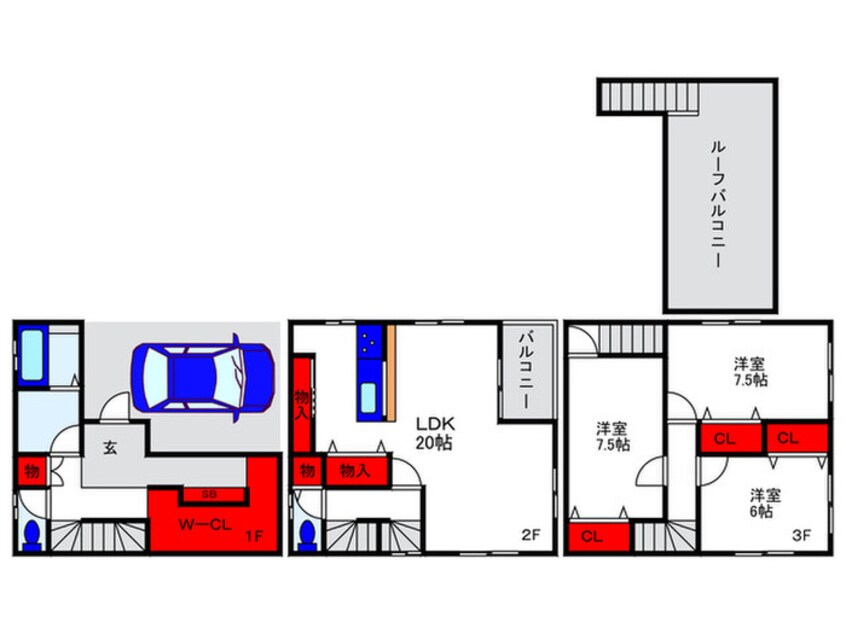 間取図 西緑丘３丁目貸家