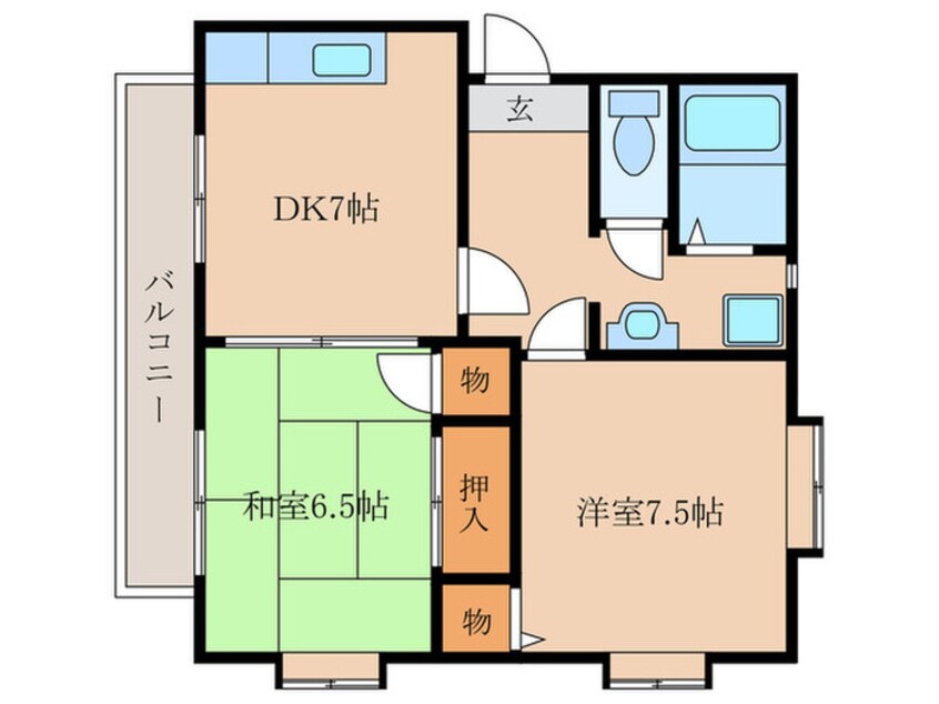 間取図 ヴィラフルール西棟