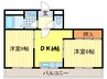 スカイハイツ 2DKの間取り