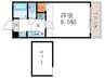 白川楽舎 1Kの間取り