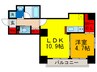 プレシオ小阪 1LDKの間取り