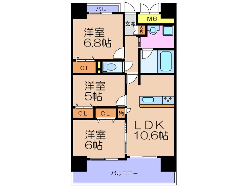 間取図 ベリ－海老江