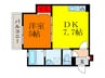 クリエオーレ玉串元町 1DKの間取り