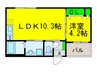 Ｆメゾン住吉 1LDKの間取り