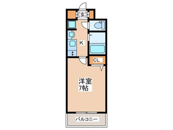 間取図 ｴｽﾃﾑｺｰﾄ難波ｻｳｽﾌﾟﾚｲｽ(206)