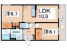 ル・レクチェ 2LDKの間取り