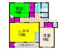 石津マンション 2LDKの間取り