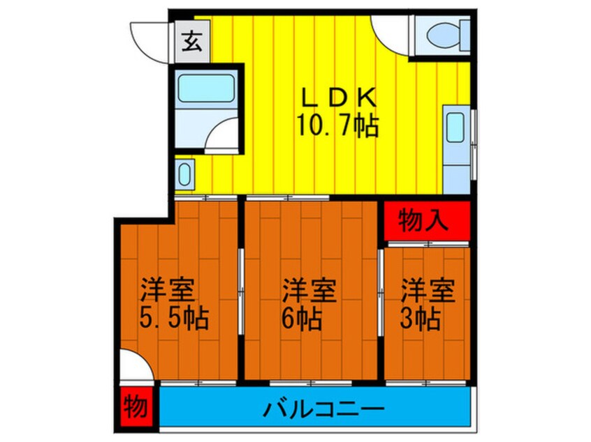 間取図 ピュアスモトＤ棟