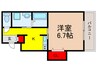 グリ-ンシャト-太田 1Kの間取り