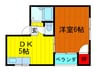 ブーゲンビリア 1DKの間取り