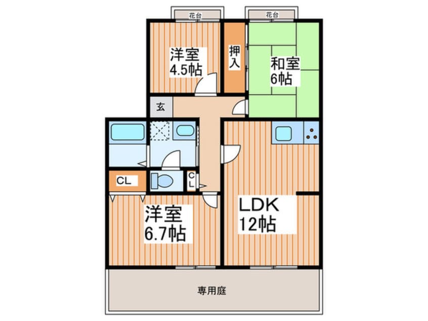 間取図 サンビレッジ岩井Ｇ棟