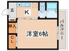 ラフィーネ西脇 1Kの間取り