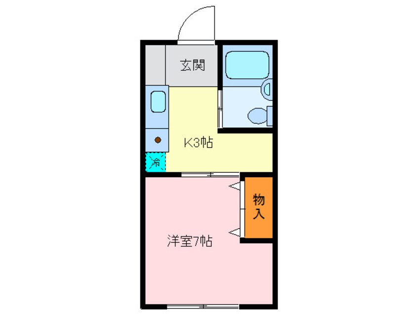 間取図 ワンル－ム喜田