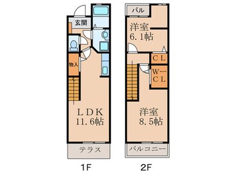 間取図 クレ－ル有瀬