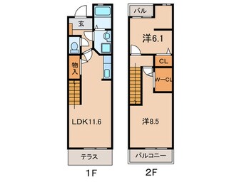 間取図 クレ－ル有瀬