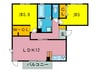 シエル　ブルー 2LDKの間取り