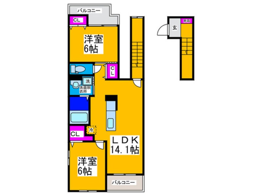 間取図 ケーズコート深井