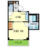 三栗三熊ハイツ 1Kの間取り