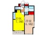 アネ－ビオス 1DKの間取り