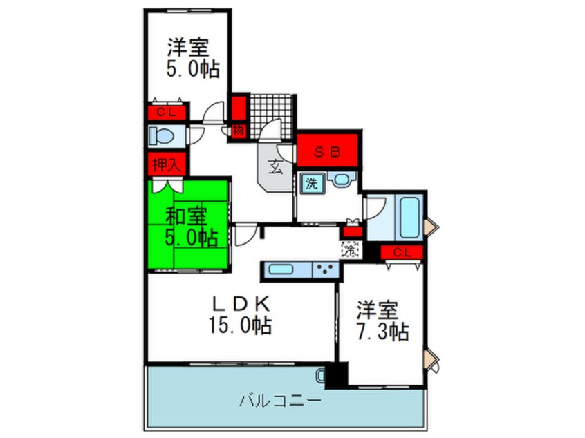 間取図 クレアヒルズ緑地公園（503）