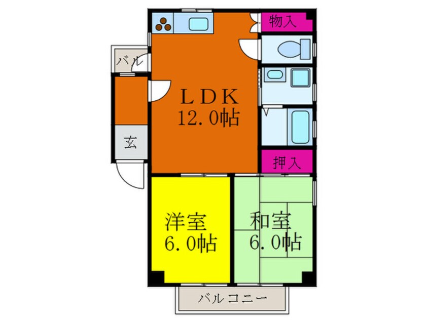 間取図 パセオ摂津Ⅱ