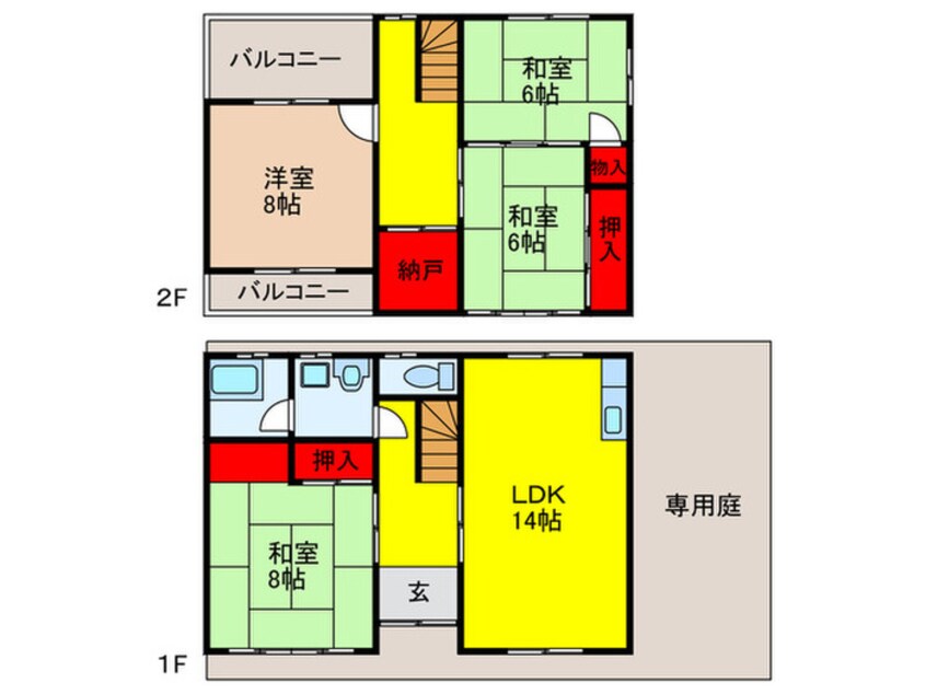 間取図 御堂町中道貸家