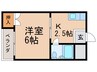 サンスリーハイツ豊新 1Kの間取り
