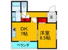 河西ビル 1DKの間取り