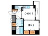 ＭＯＮＴＥ　ＬＵＣＥ甲南 1DKの間取り