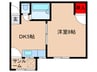 サングリ－ン有持 1DKの間取り
