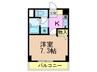 アスティオス湊川 1Kの間取り