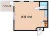 クッキィー松原 1Rの間取り
