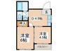 Ｋハイツ 2DKの間取り