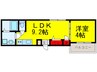 F　maison　verdeⅡ 1LDKの間取り