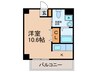 カシェット住吉 1Kの間取り