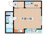 コ－ポ・シャイン 1Kの間取り